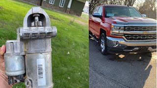 Here is how you replace the starter for the Chevy Silverado LTZ 2018 DIY [upl. by Cutlor]