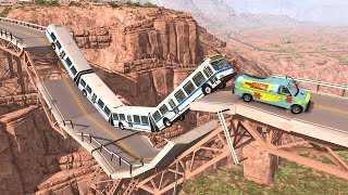 Collapsing Bridge Pileup Car Crashes 27  BeamNG DRIVE  SmashChan [upl. by Aserej]