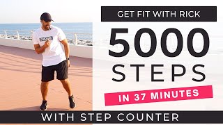 5000 Steps at home  FAST Walking Workout  Daily Workout At Home [upl. by Harod]