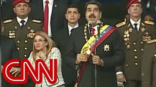 Venezuelan President Nicolas Maduro evacuated from stage [upl. by Depoliti623]