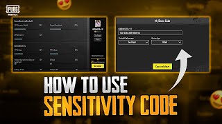 How To Use Sensitivity Code In PUBG Mobile  Sensitivity Settings Full Guide  PUBGM [upl. by Fineberg654]