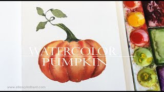 EASY Watercolor Pumpkin Tutorial for Beginners  Step by Step [upl. by Namus]