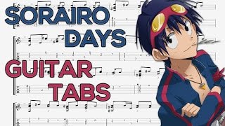 Tengen Toppa Gurren Lagann  Sorairo Days Opening Guitar Tutorial  Guitar Lesson  TABS [upl. by Aihsenak504]