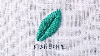 Embroider Leaves with the Fishbone Stitch [upl. by Orpheus584]