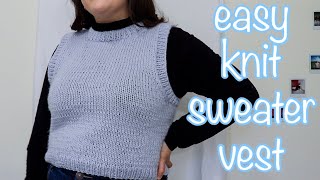 EASY Knit Sweater Vest Tutorial  DIY Knit Vest [upl. by Willey]