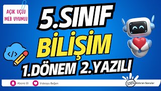 5 Sınıf Bilişim Teknolojileri 1 Dönem 2 Yazılı ✍️Açık Uçlu Sorular � Çıkabilir 😊2024 [upl. by Hildagard769]