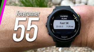 Garmin Forerunner 55 GPS Sportswatch InDepth Review  More Running Features [upl. by Drews]