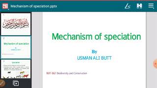 Mechanism of speciation Lecture 03 [upl. by Llewol]