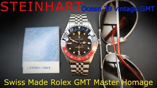 Steinhart Ocean 39 vintage GMT premium BLUE RED Ceramic Pepsi Rolex GMT Master 6542 Homage 1675 [upl. by Supen]