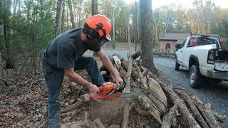 Spreading gravel and spliting wood [upl. by Comras]