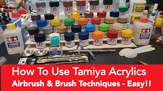 Scale Models Tips  How To Use Tamiya Acrylic Paints  Brush amp Airbrush Technique  Easy [upl. by Nelav]