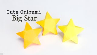 Cute origami I how to fold chubby large star [upl. by Naujtna]