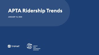 Meet the APTA Ridership Trends Dashboard [upl. by Norehc]