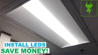 LED Troffer Retrofit Kit Installation to Replace Old Fluorescent Lighting [upl. by Vharat]