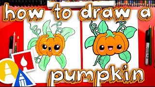 How To Draw A Funny Cute Pumpkin [upl. by Fleischer]