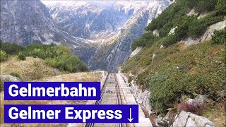 Gelmer Funicular Express Gelmerbahn Express 😊 ⬇️ [upl. by Yemorej]