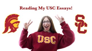 Reading My Accepted USC Essays  USC Supplements 2020  Tips and Advice  Zoe Simon [upl. by Erdnael]