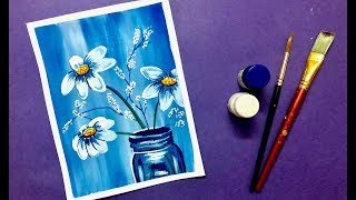 Beautiful Flower Painting with Poster Colours  Step by Step [upl. by Esadnac]