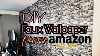 DIY PEEL and STICK  Renter Friendly Faux Brick Wallpaper [upl. by Daphna334]