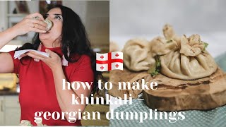 HOW TO MAKE DUMPLINGS  HOW TO MAKE KHINKALI  GEORGIAN DUMPLINGS [upl. by Dayle]