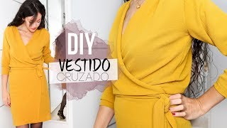 DIY WRAP DRESS  Cómo hacer un vestido cruzado [upl. by Yelkcub]