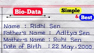 How To Make BioData In English  Biodata Kaise Banaye  Biodata Kaise Likhe [upl. by Elletnohs148]