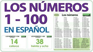 Spanish Numbers 1100  Los números de 1 a 100 [upl. by Nipahc417]