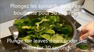 Comment preparer des épinards  How to prepare spinach [upl. by Ytsenoh]