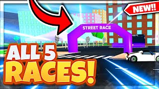 ALL 5 RACE LOCATIONS In Roblox Car Dealership Tycoon [upl. by Eiruam]