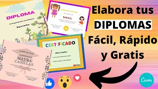 🎓¿Cómo hacer Reconocimientos y diplomas GRATIS 💻 Diplomas de graduación [upl. by Nylsirhc]