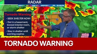 SE Wisconsin tornado warnings July 28  FOX6 News Milwaukee [upl. by Berman]