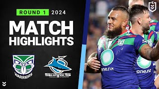 NRL 2024  Warriors v Sharks  Match Highlights [upl. by Penelopa]