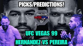 UFC VEGAS 99  Hernandez vs Pereira  Predictions Breakdown and Analysis [upl. by Aniuqal848]