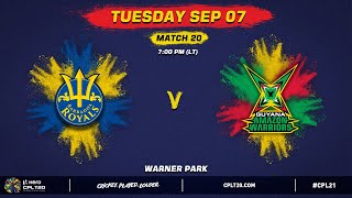 LIVE  Barbados Royals vs Guyana Amazon Warriors  CPL 2021 [upl. by Afinom892]