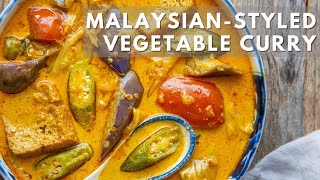 Malaysianstyled Vegetable Curry with homemade sambal  超级下饭蔬菜咖喱 [upl. by Grimbly]