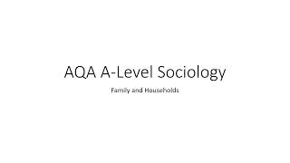 AQA ALevel Sociology family and households revision [upl. by Cynth]