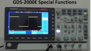 GW Instek GDS2000E Digital Storage Oscilloscope  Special Functions Introduction [upl. by Baelbeer901]