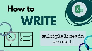 How to write multiple lines in one cell in Excel 😎 [upl. by Gaultiero]