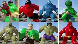 All Hulk Characters in LEGO Marvels Avengers  Transformations [upl. by Burhans]