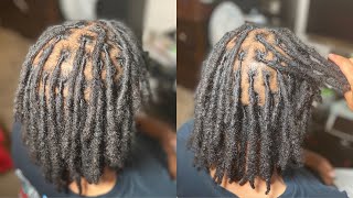 HOW TO RETWIST LOCS FOR BEGINNERS  w Aloe Vera Gel  Palm Rolling Method [upl. by Atenek671]