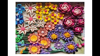 Paper Quilling Flowers Advance 3D Quilled Flowers Quilling Flower Wreath Part 1 [upl. by Raknahs]