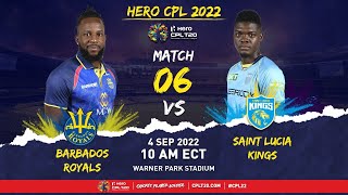 LIVE  Barbados Royals vs St Lucia Kings  CPL 2022 [upl. by Nevram]