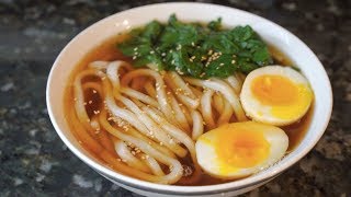 Japanese Udon Noodle Soup Recipe  Basic  Base Version Just Add Different Toppings 4K ASMR [upl. by Nolla]