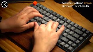 Ultimate Gateron Switches Typing Sound Test Red Blue Brown White Yellow Black Green [upl. by Nyleahs494]