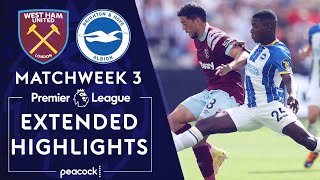 West Ham United v Brighton  PREMIER LEAGUE HIGHLIGHTS  8212022  NBC Sports [upl. by Leksehc]