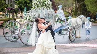 Sydni amp Johnnys Disneyland Morning Castle Wedding HD [upl. by Dru]