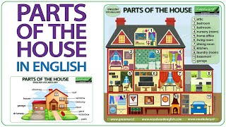 Parts of the house – Basic English Vocabulary Lesson  Rooms of a house [upl. by Tate]