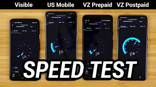 Verizon vs Visible vs US Mobile vs Verizon Prepaid Data Speed Test [upl. by Kline]