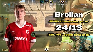 CS2 POV MOUZ Brollan 2413 vs Bad News Kangaroos Mirage  ESL Pro League Season 19 [upl. by Halden]