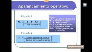 APALANCAMIENTO OPERATIVO Y FINANCIERO [upl. by Annairba]